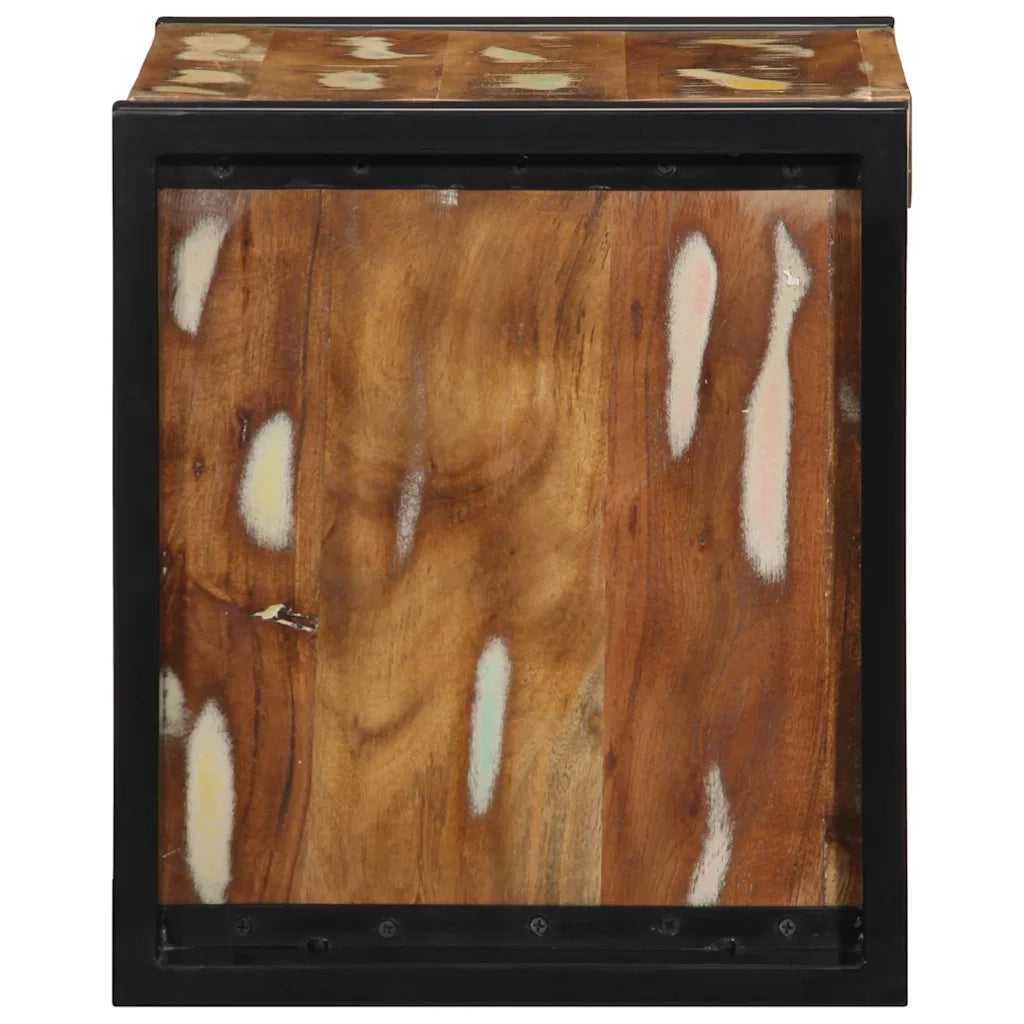 Comodino Multicolore 40x35x40 cm in Legno Massello Recupero