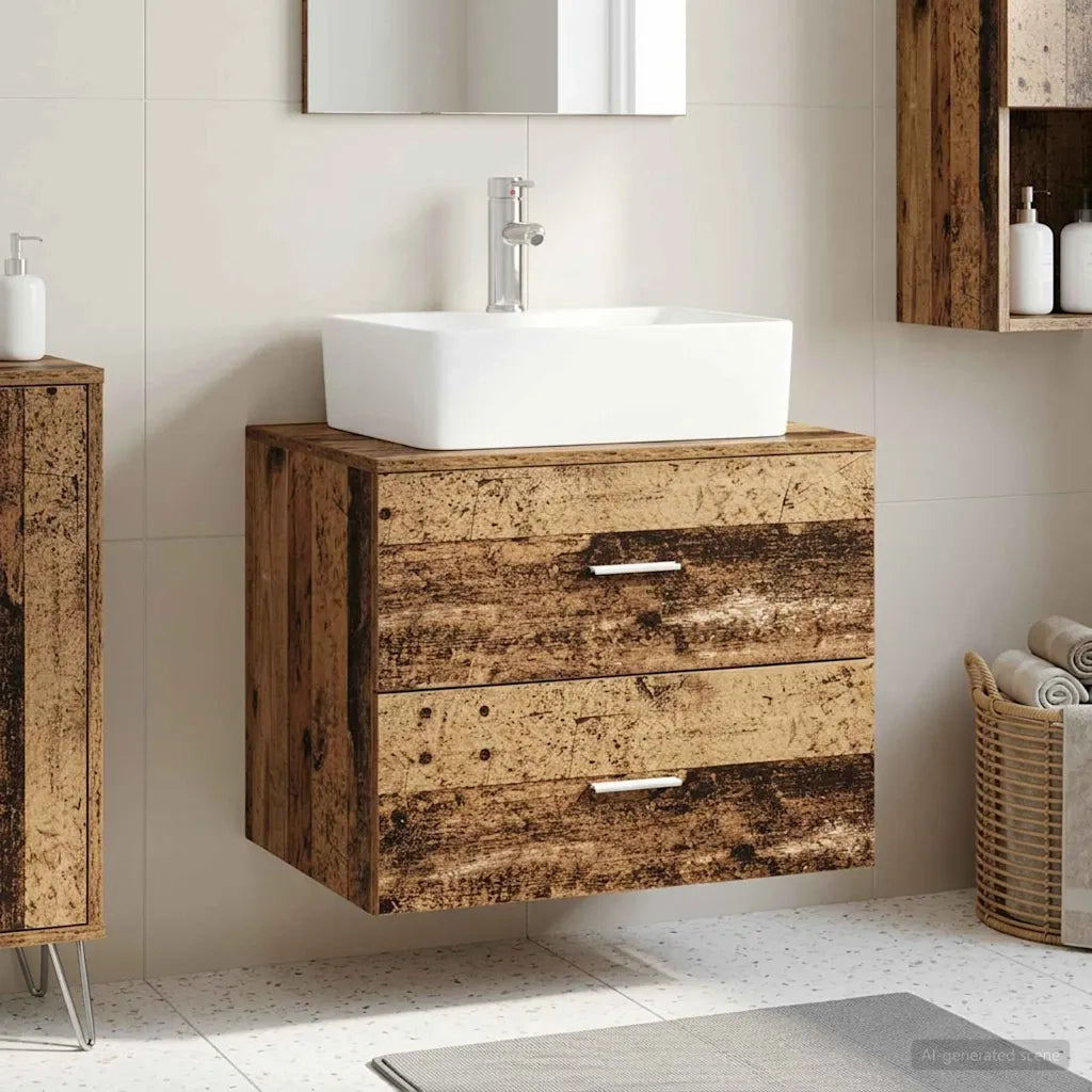Mobile da Bagno da Muro Legno antico 62,5 x 44,5 x 50 cm 890332