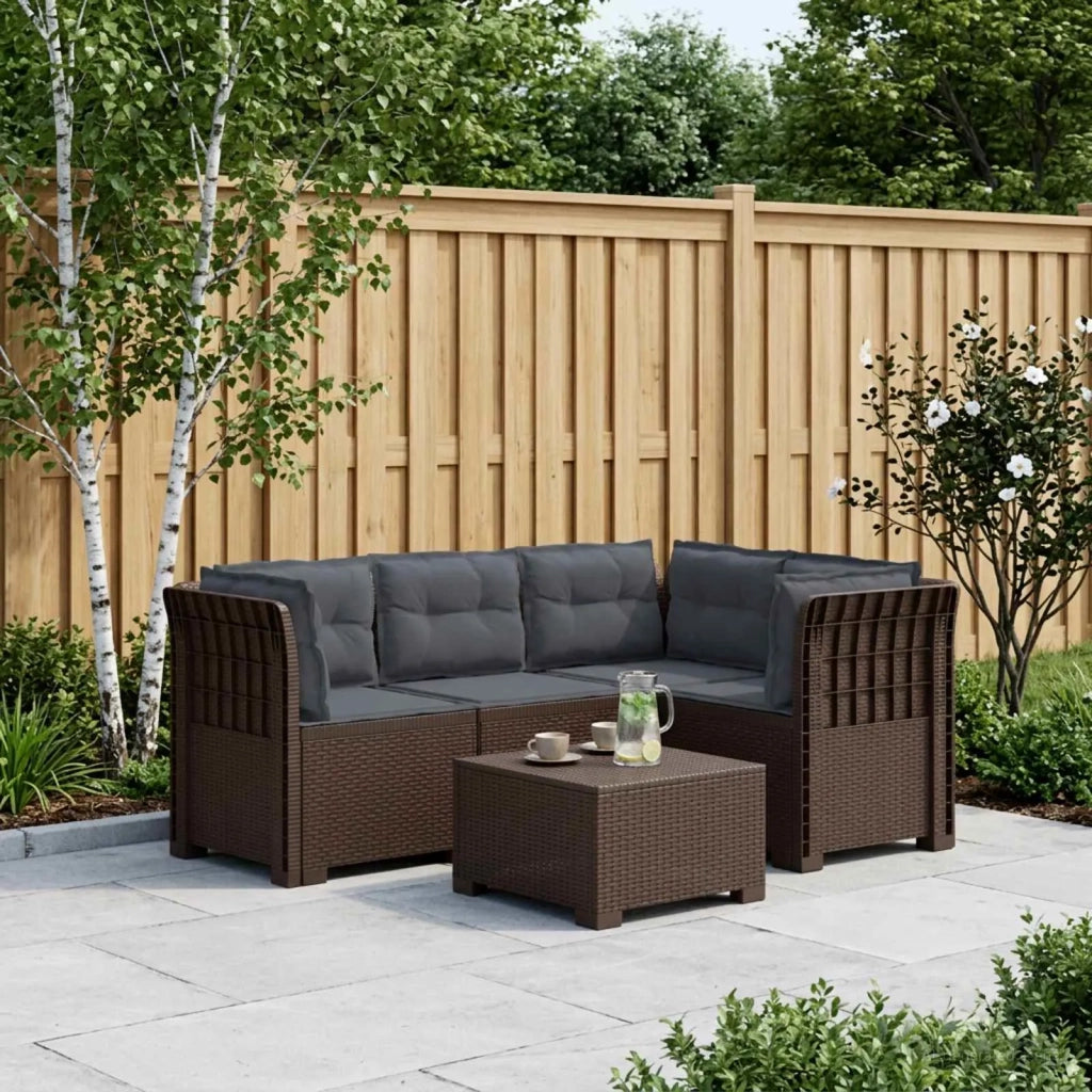 Divano da Giardino 4 Posti con Cuscini Aspetto Rattan PP 3443985