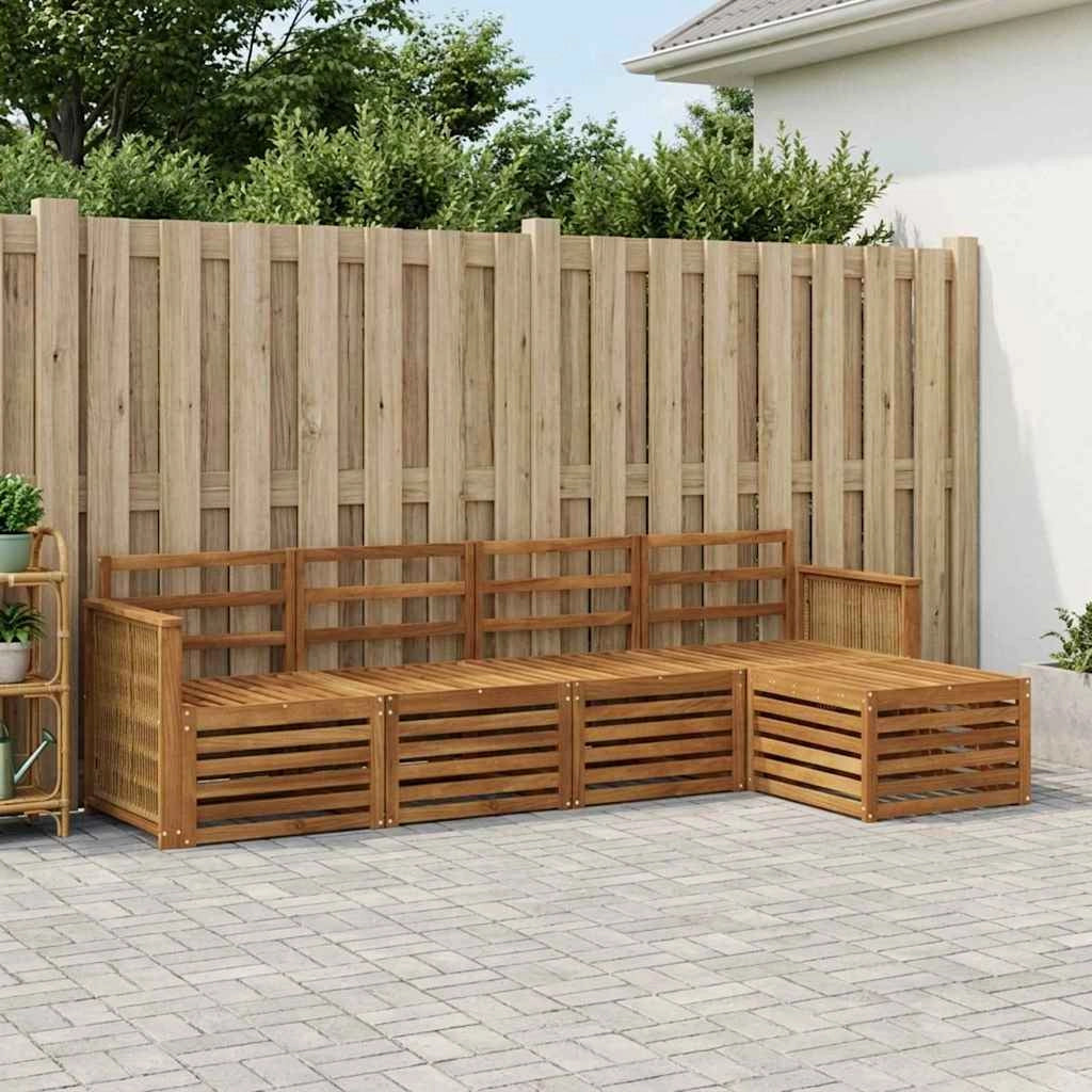 Set di divani da esterno 5 pz Naturale 3384235