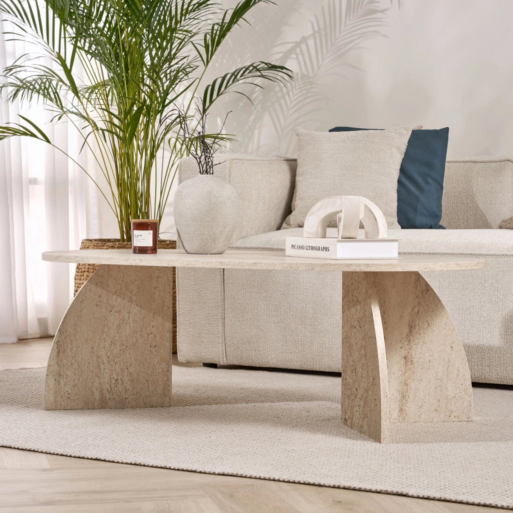 Tavolino in legno "Melina" 120 x 60 x 40 cm - Travertino