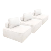 Divano modulare in bouclé, 3 posti, crema
