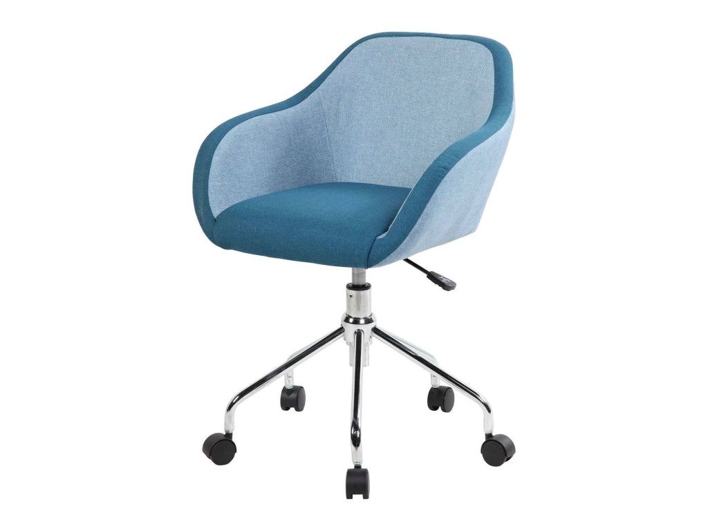 Sedia da ufficio Bardello, Poltrona operativa da ufficio, Seduta ergonomica da ufficio, 56x58h77/84 cm, Blu