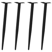 Gambe per Tavolo Consolle Forma Conica 4 pz Nere 72-73 cm Acciaio