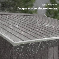 Casetta da Giardino con Doppie Porte Scorrevoli in Lamiera di Acciaio, Capanno da Giardino in Acciaio, 277x195x192cm, Grigia