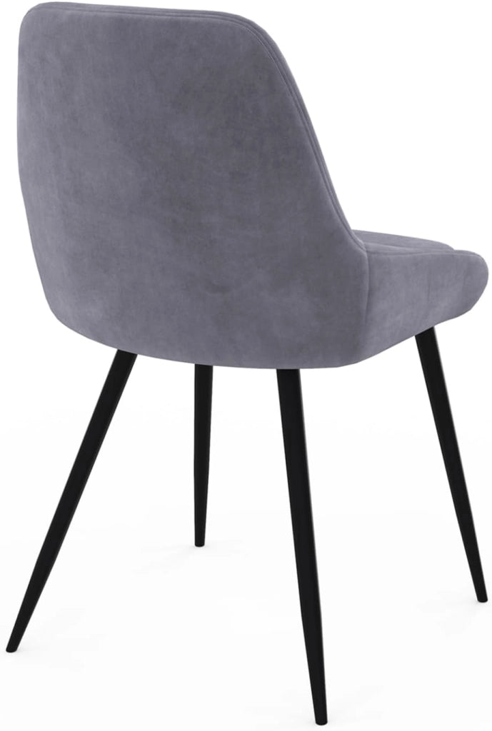 Set di 4 sedie THALYA in velluto grigio chiaro con braccioli