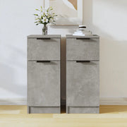 Credenze 2 pz Grigio Cemento 30x30x70 cm in Legno Multistrato 811124