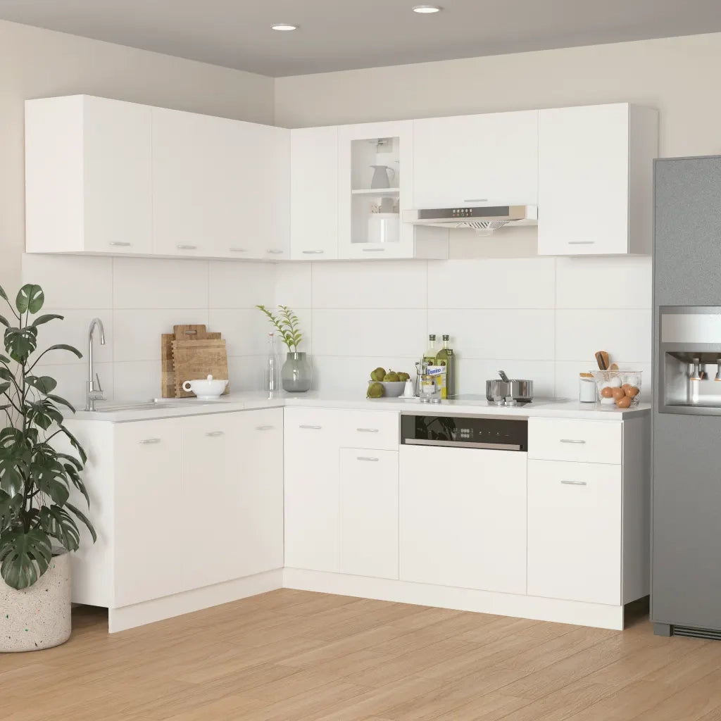 Set Armadi da Cucina 11 pz Lyon Bianco in Truciolato 3067665