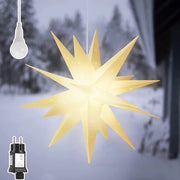 Decorazione di Natale esterna 3D LED luce stella giardino 60 cm XXL - Decorazione di Natale per la finestra da appendere - Stella di Natale LED bianca con illuminazione LED calda - Stella LED illuminata