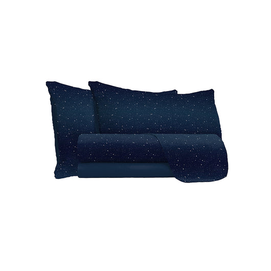 Set Lenzuola 1 Piazza e Mezzo con Stampa Sopra Sotto e Federe Stars