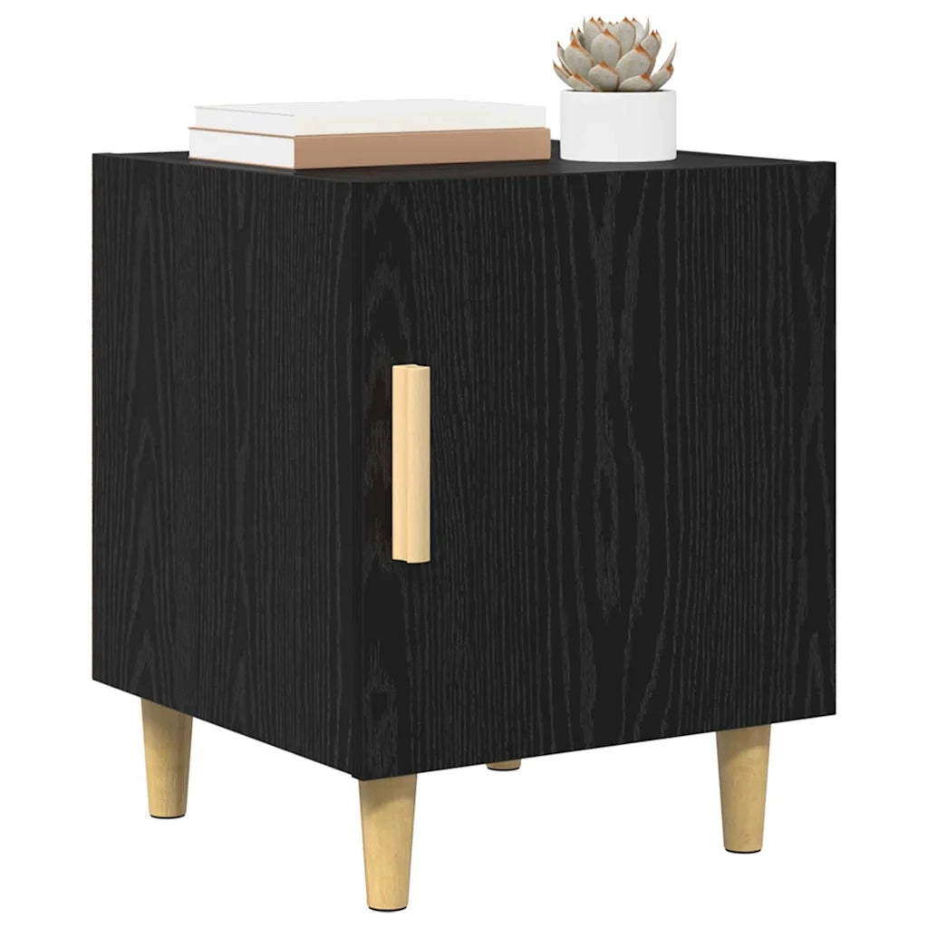 Armadio da Notte Rovere Nero 40 x 40 x 50 cm Legno multistrato