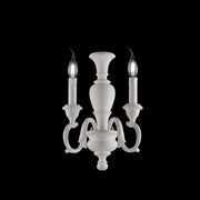 Applique Shabby Chic Fiorenza Legno Bianco 2 Luci E14