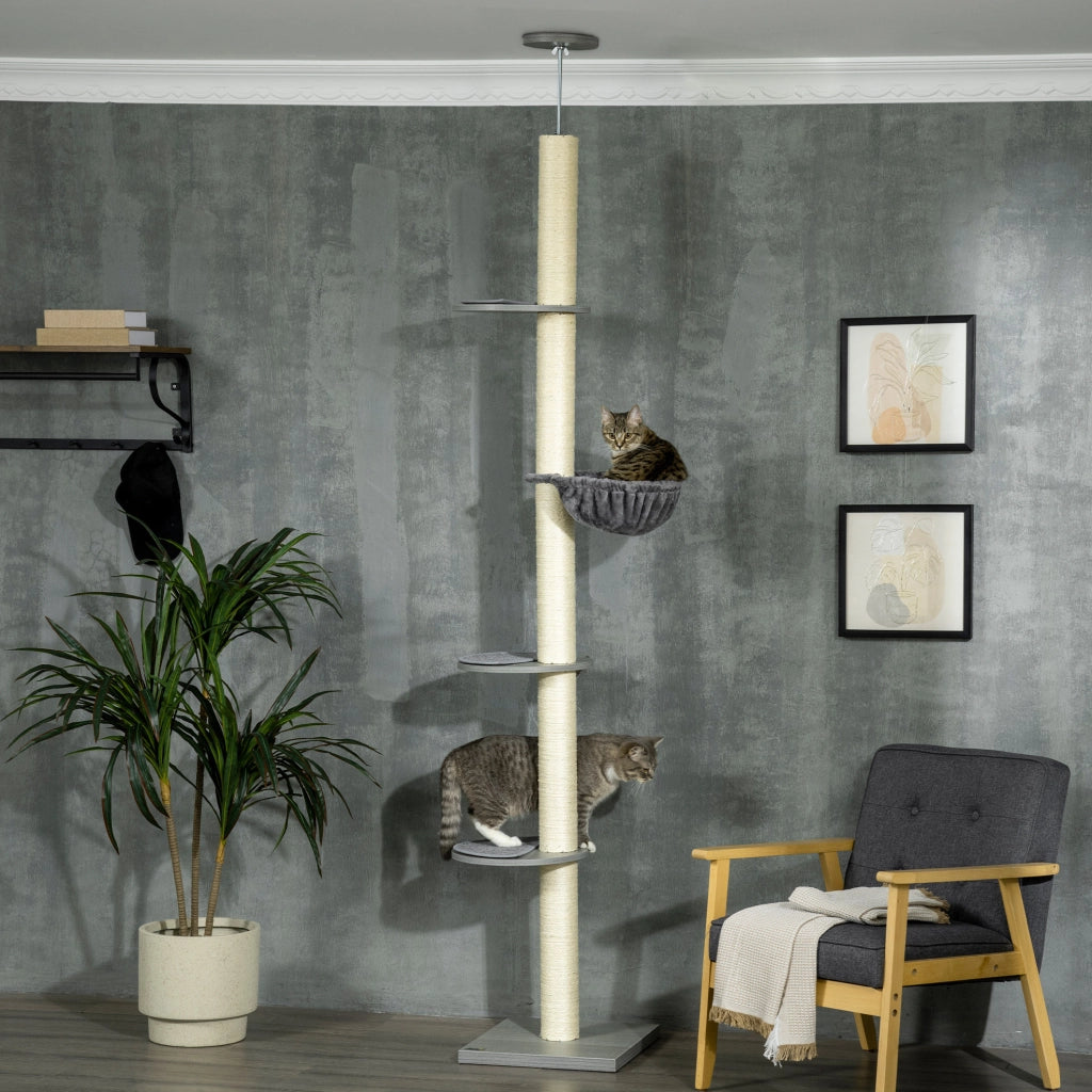 Tiragraffi da soffitto regolabile grigio 230-250 cm
