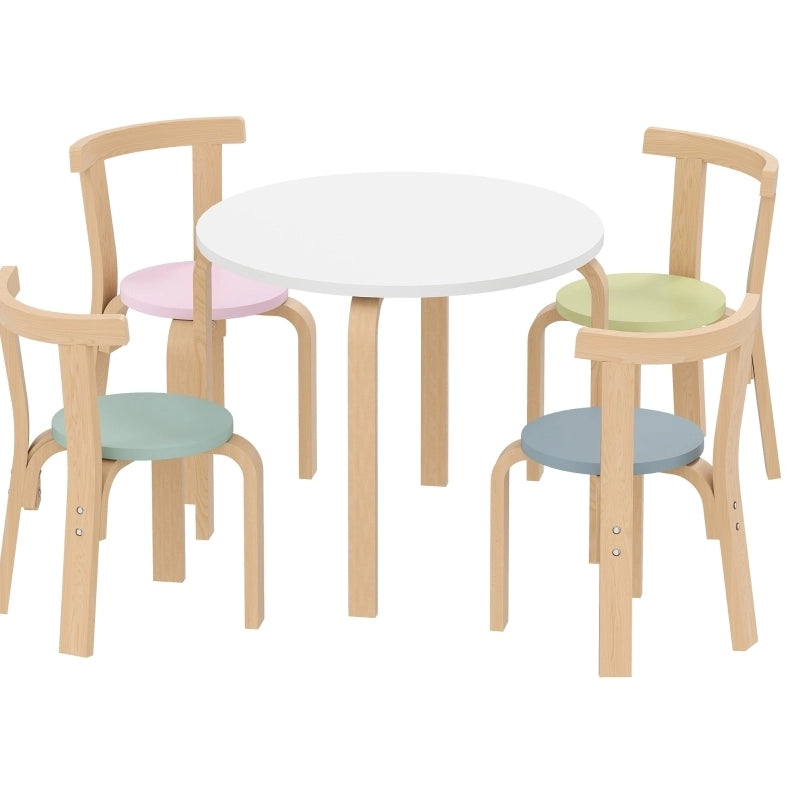 Set tavolo e sedie per bambini 60x60x50 cm in legno multicolore 5 pezzi