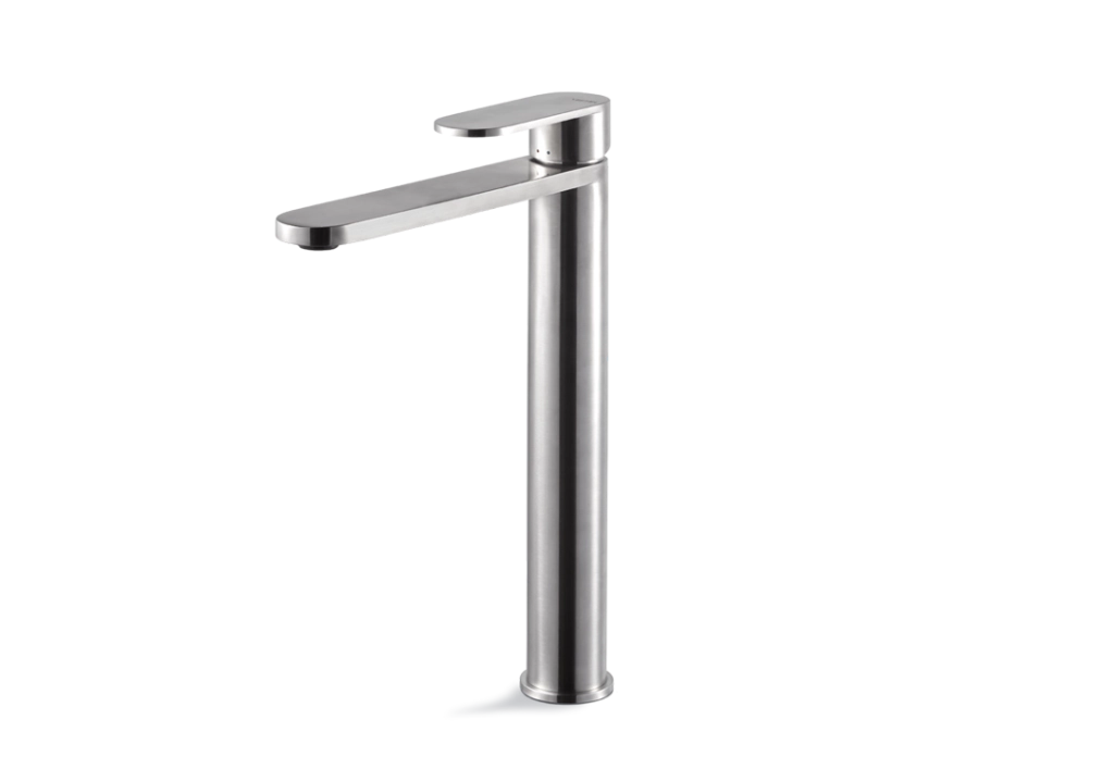 Miscelatore lavabo alto senza scarico acciaio inox Vema AYAS STEEL V28021 Satinato