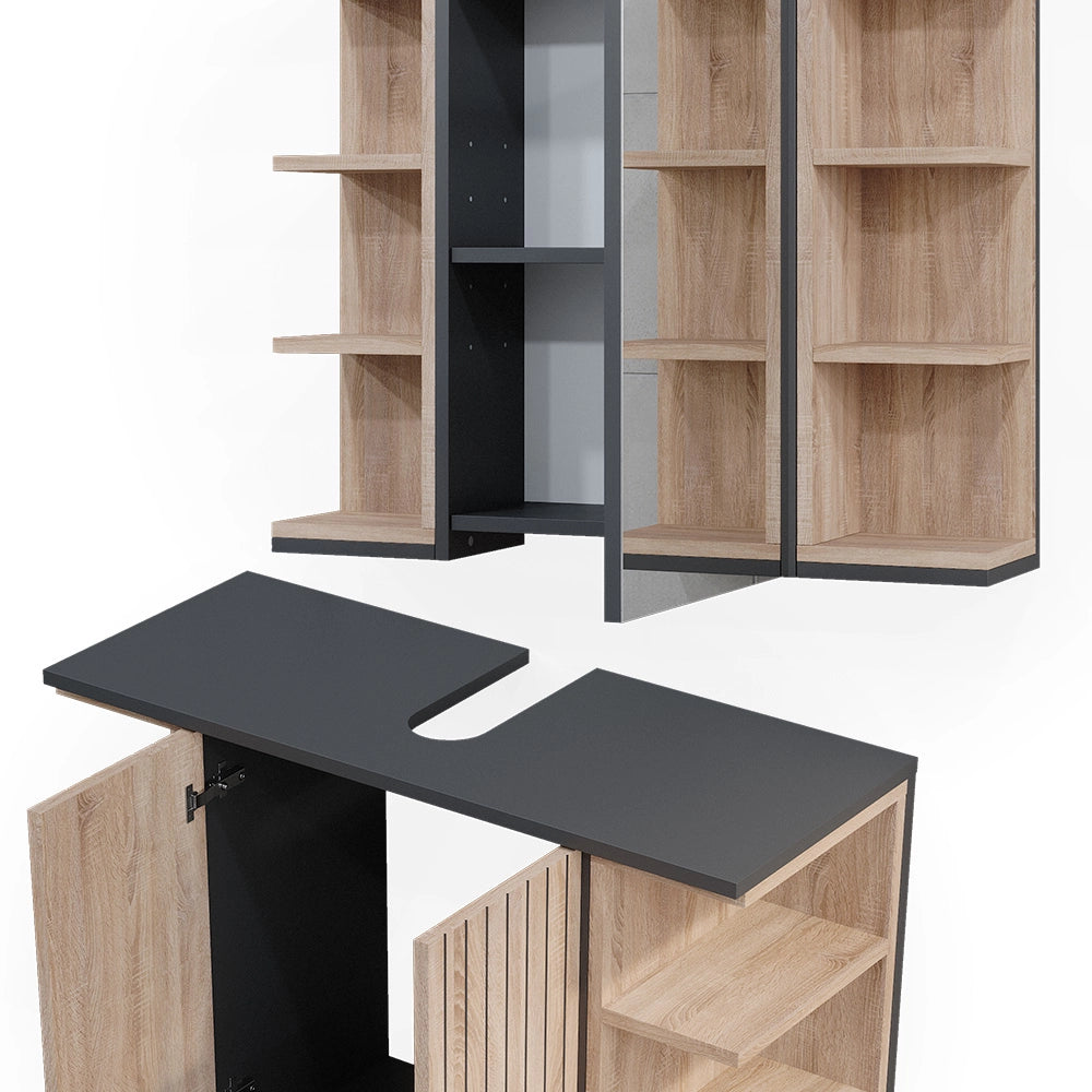 Vicco Set di mobili da bagno Sonoma 2 parti