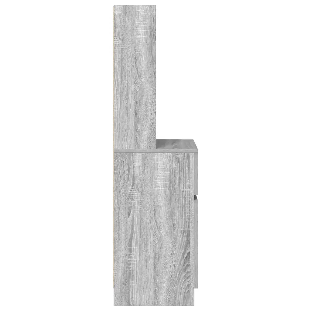 Comodino Grigio Sonoma 39x35x125 cm in Legno Multistrato 861315