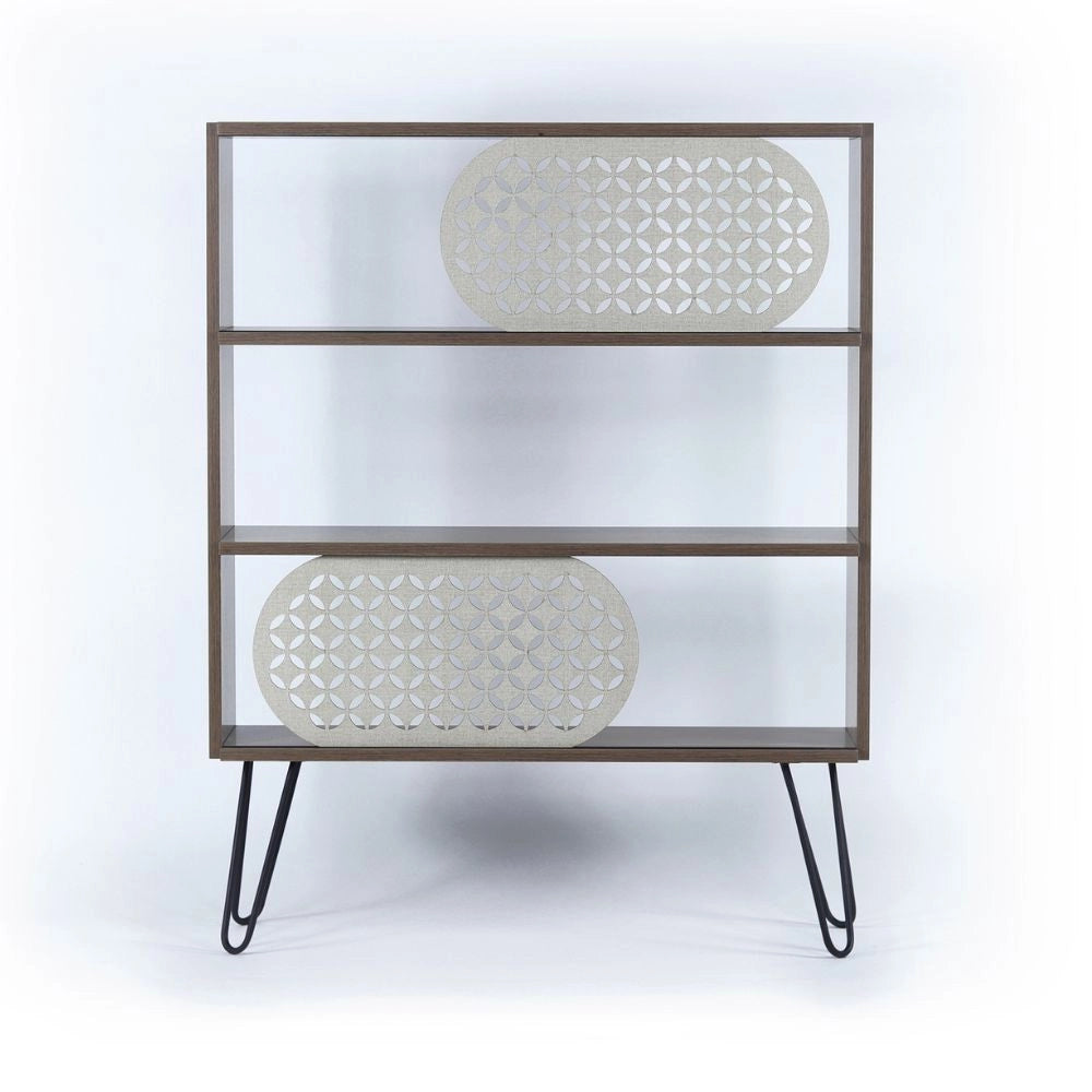 Libreria 3 ripiani Illia noce nero 94x25x117 MT190511