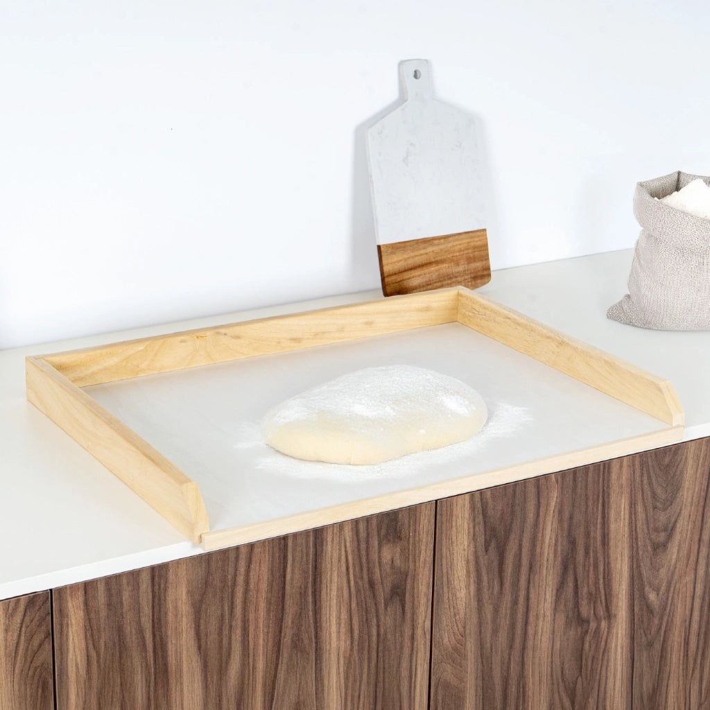 Asse per Pasta in Legno di Faggio Essiccato Made in Italy 70,5x52 Spianatoia Per Impastare con Bordi Contenitivi e Fermo Piano Di Lavoro Impastatrice Impasto In Casa