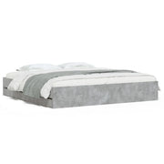 Letto matrimoniale | Letto per adulti | Giroletto Cassetti Grigio Cemento 180x200 cm Legno Multistrato