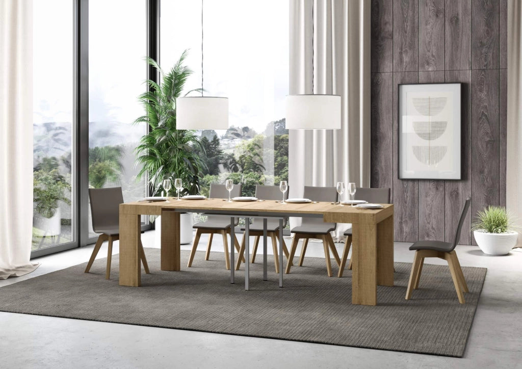Tavolo allungabile 90x90/246 cm Roxel Quercia Natura
