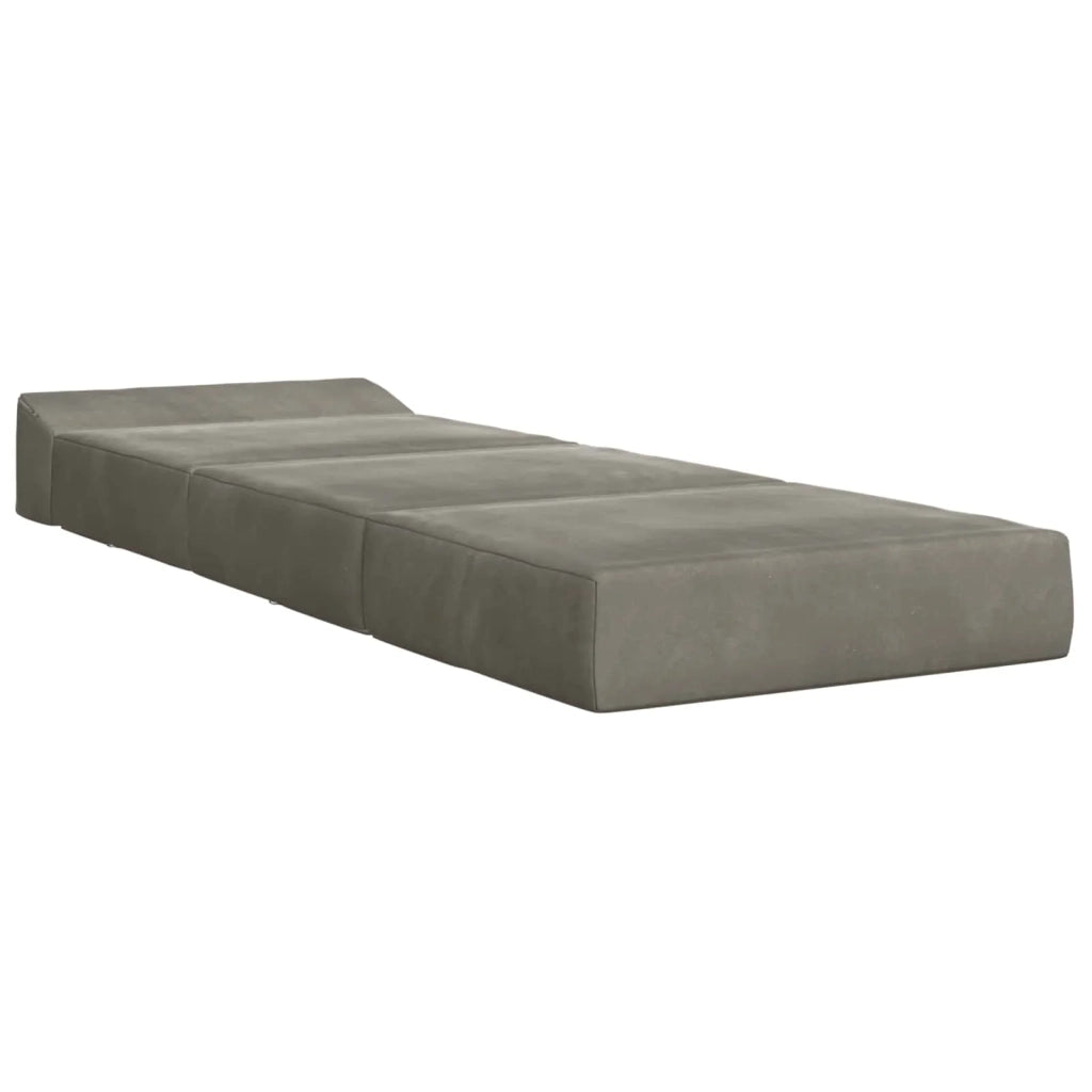 Divano Letto Pieghevole Grigio Chiaro 200 x 70 x 15 cm Velluto 900007