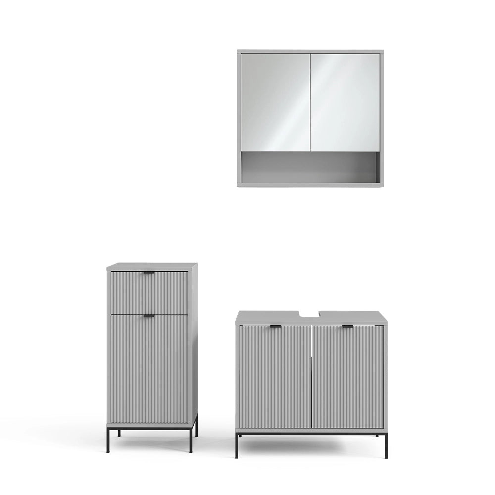 Vicco Set di mobili da bagno Grigio 3 parti