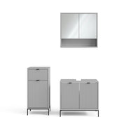 Vicco Set di mobili da bagno Grigio 3 parti