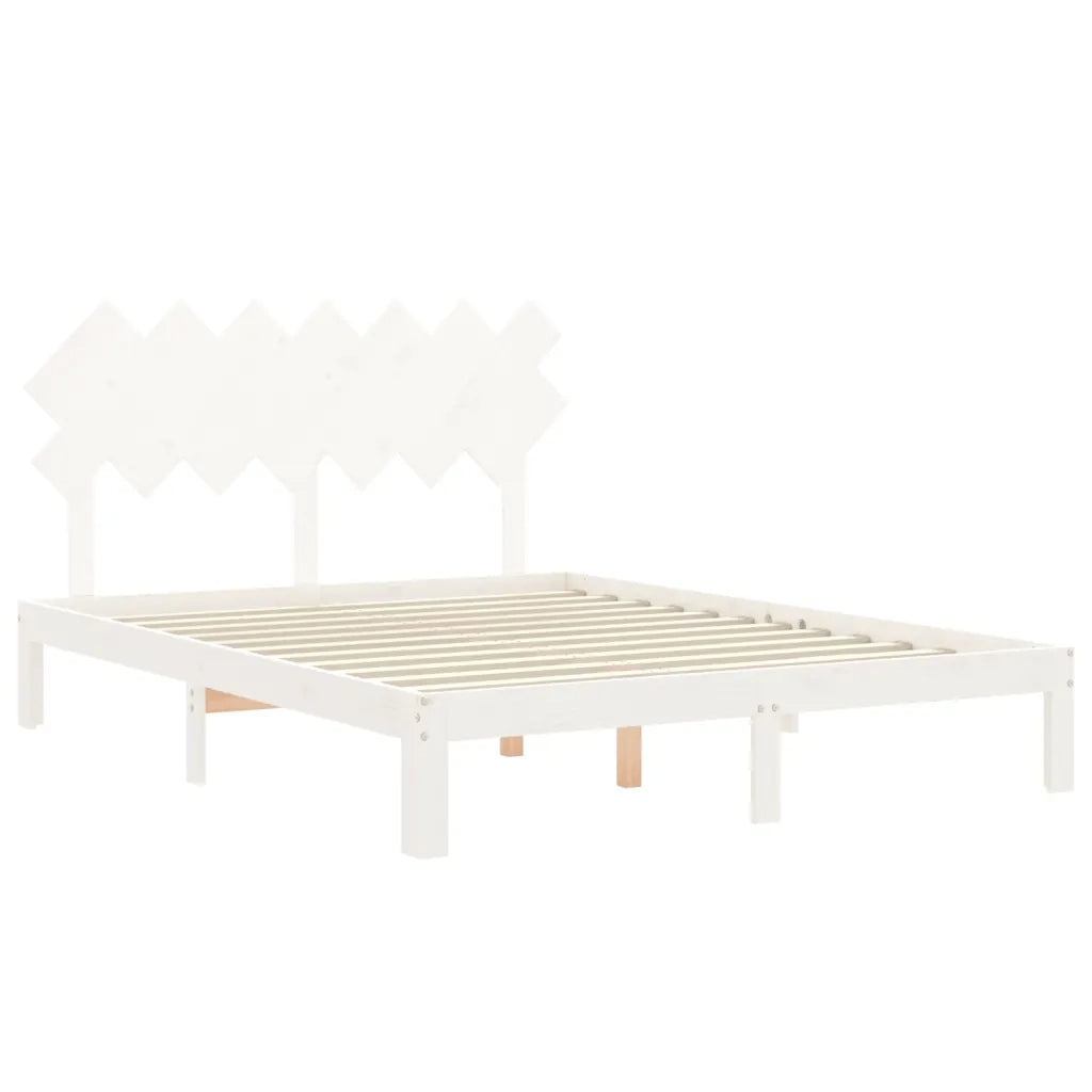 Giroletto senza Materasso-Struttura Letto Bianco 140x200 cm Legno Massello Pino 647131