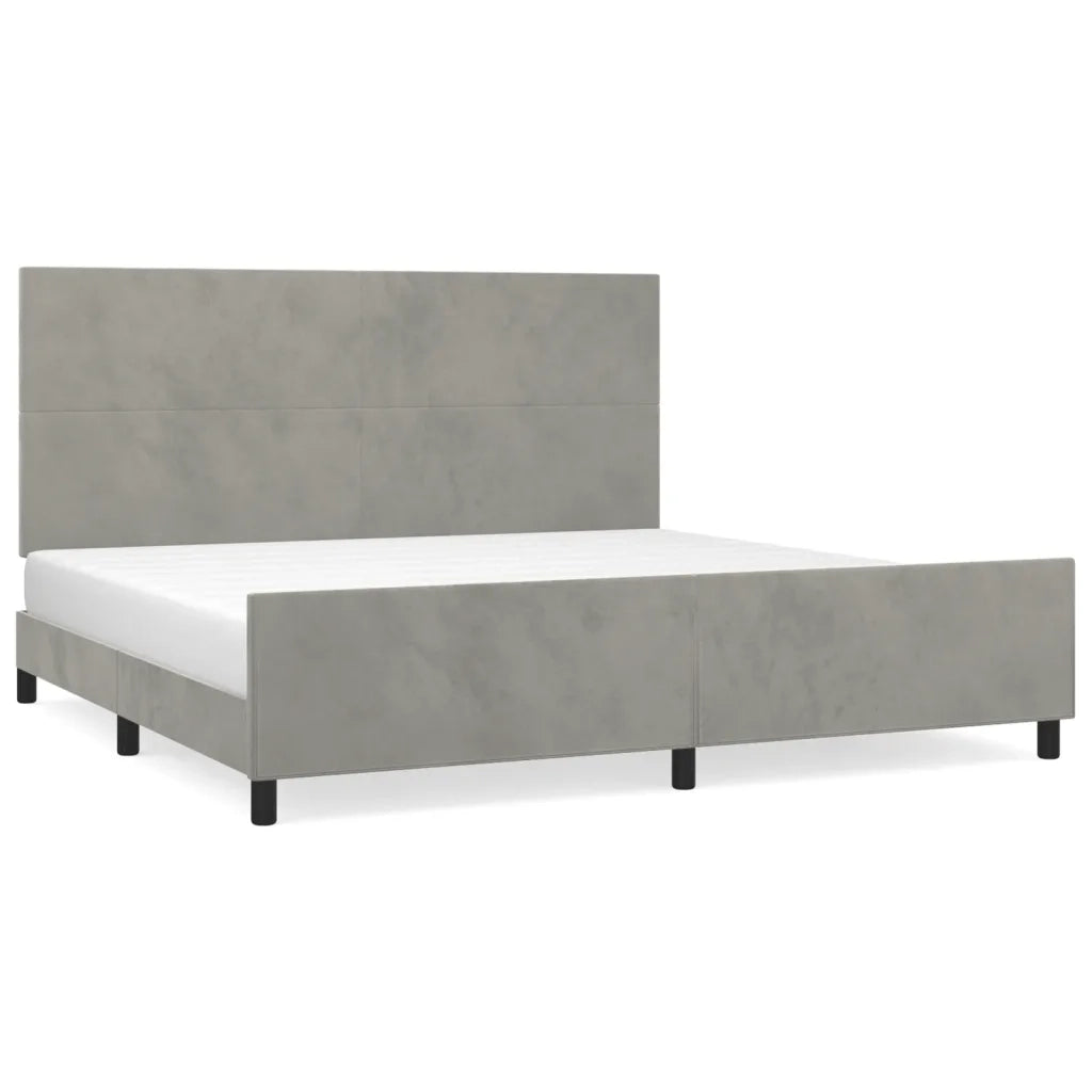 Giroletto senza Materasso Grigio Chiaro 200x200 cm Velluto 3125653
