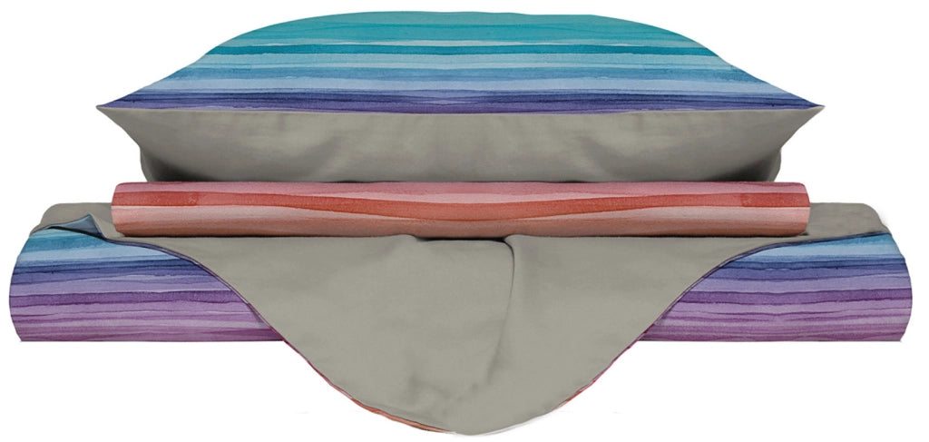 Copripiumino Singolo con Stampa sul Sacco e Federe Doubleface Rainbow