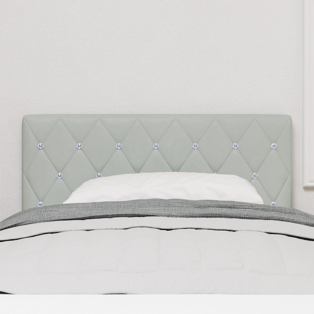 Testata Letto LED con Bottone di Cristallo Tuftato Grigio Chiaro 100 cm Velluto