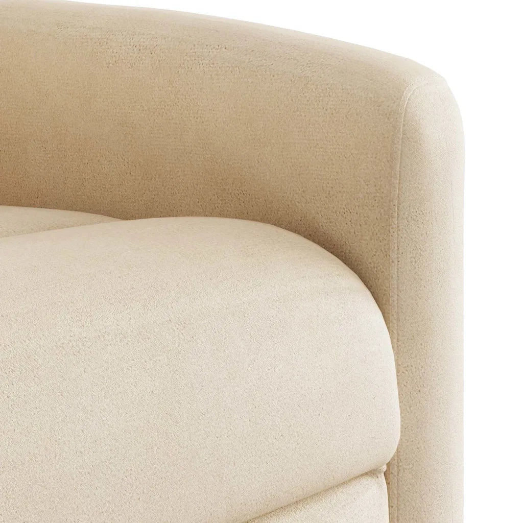 Poltrona Reclinabile Beige in Tessuto di Microfibra 4015568