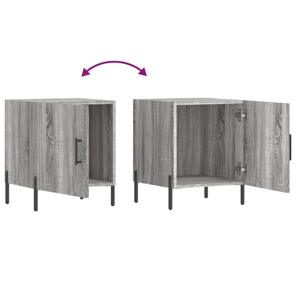 Comodino Grigio Sonoma 40x40x50 cm in Legno Multistrato 827592