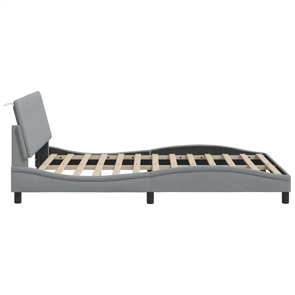 Giroletto senza Materasso Hanko Grigio Chiaro 140x200 cm Tessuto 3310461