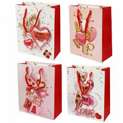 Trade Shop - Set 6 Buste Borsa Regalo Sacchetti San Valentino 18x23x10cm 71095 Varie Fantasie -