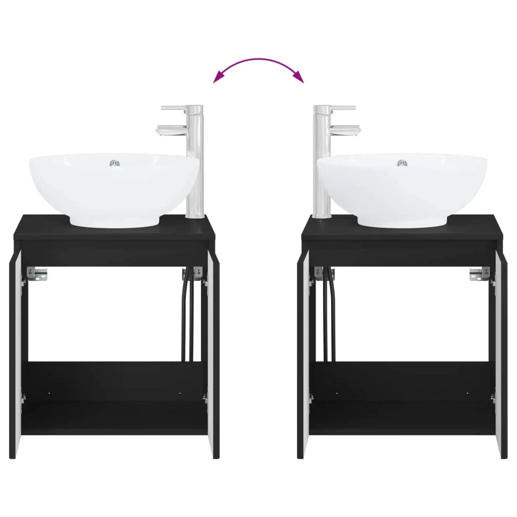 Set di mobili per il bagno 2 pz Nero Legno ingegnerizzato 3404085
