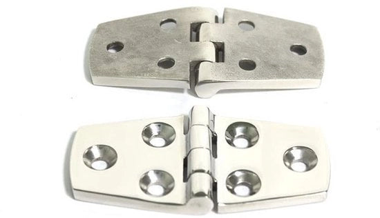 Accessorio per Porta di Barche in Acciaio Inossidabile 316 - Riparazione Porta - Dimensioni 76x38x4 mm - Incluso 6 Viti - Scharniere