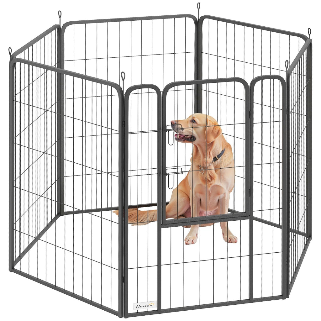 Recinto per Cani 6 Pannelli ¨C Minimal ¨C Grigio 100 cm