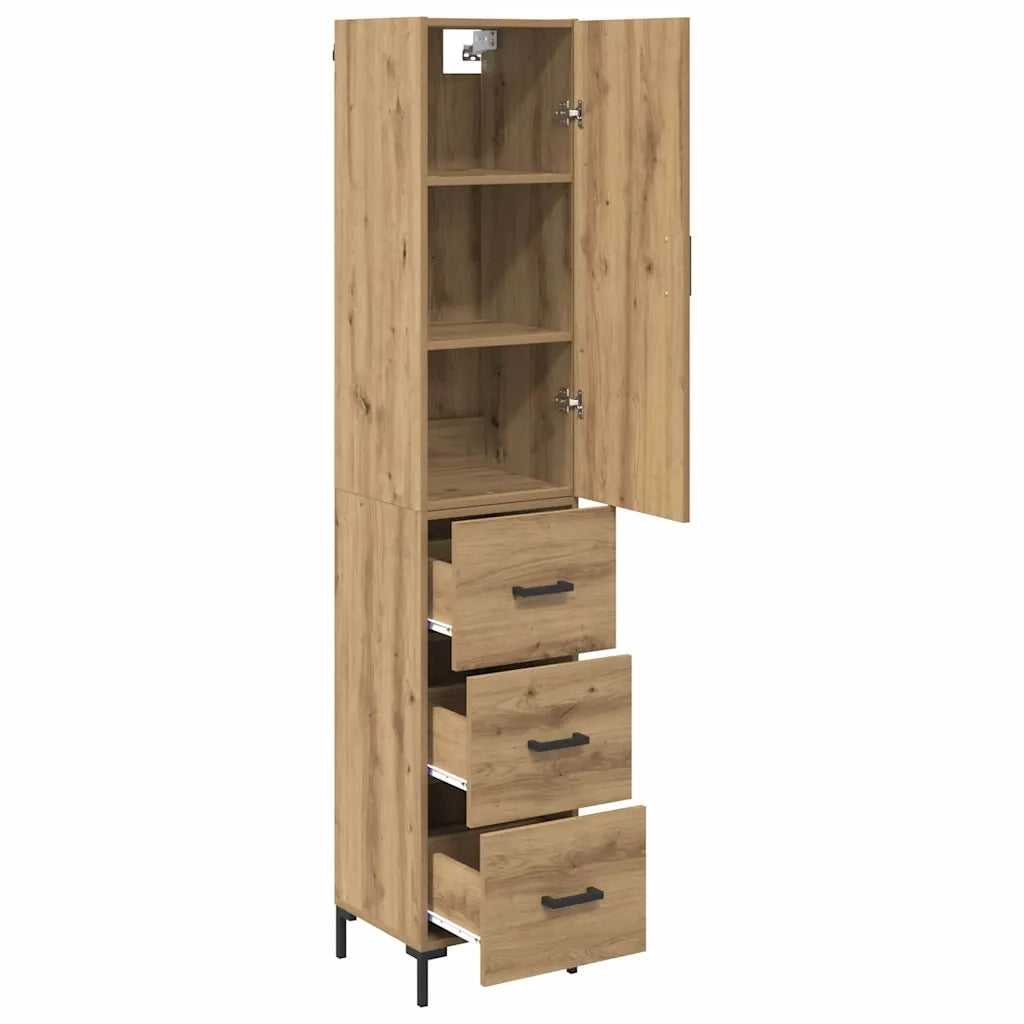 Credenza | Madia | Buffet da pranzo | Armadio da pranzo con cassetto Rovere artigianale 69,5 x 34 x 180 cm