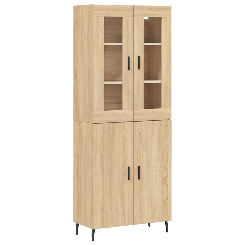 Buffet credenza cassettiera armadio mobile contenitore organizer cucina soggiorno salotto rovere Sonoma alto 69,5 x 34 x 180 cm legno ingegnerizzato marrone 02_0034115