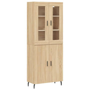 Buffet credenza cassettiera armadio mobile contenitore organizer cucina soggiorno salotto rovere Sonoma alto 69,5 x 34 x 180 cm legno ingegnerizzato marrone 02_0034115