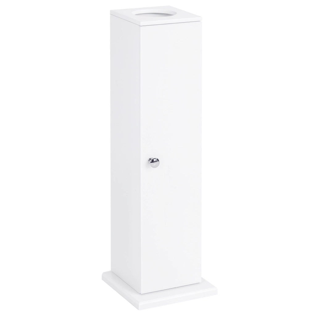 Mobile Bagno Stretto con Portarotolo e Ripiano ¨C Zephmum ¨C 19,5x19,5x65 cm Bianco
