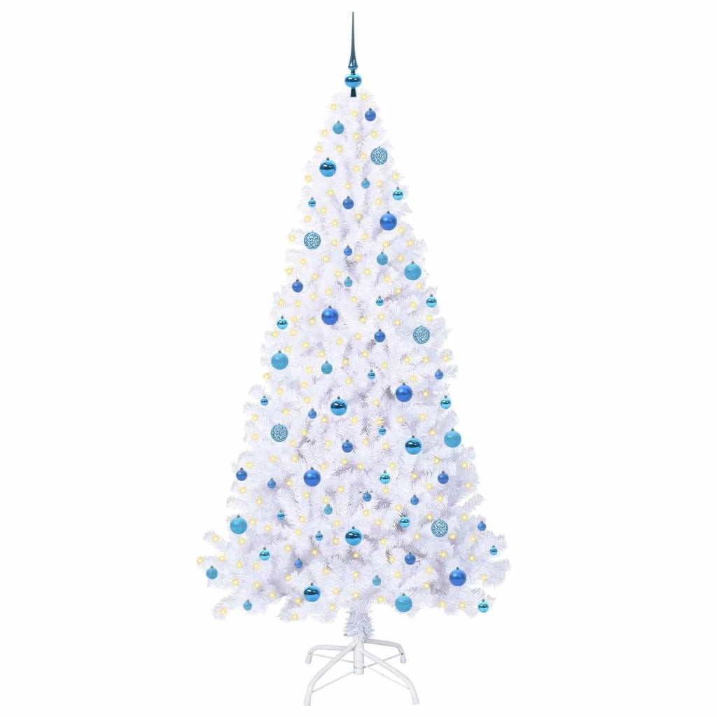 Albero di Natale artificiale Bianco 210 cm PVC e Acciaio