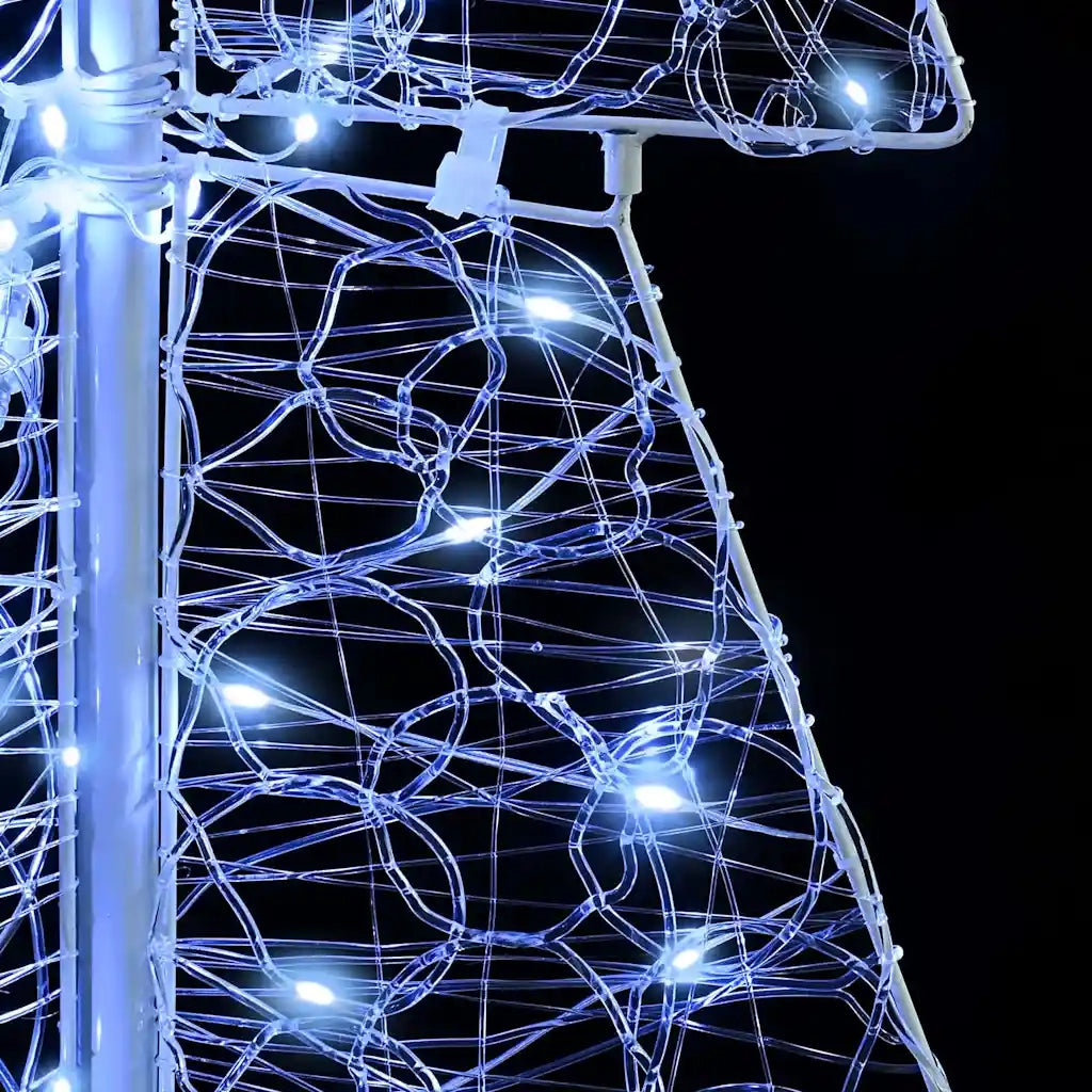 Albero di Natale con 100 LED-Luci decorative natalizie Bianco Freddo 120 cm Acrilico
