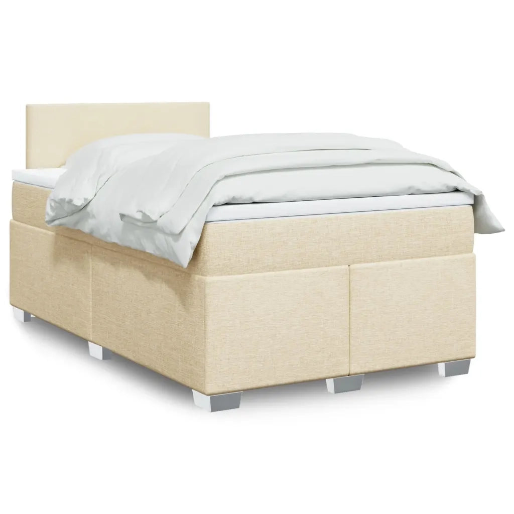 Giroletto a Molle con Materasso Crema 120x190 cm in Tessuto 3285825