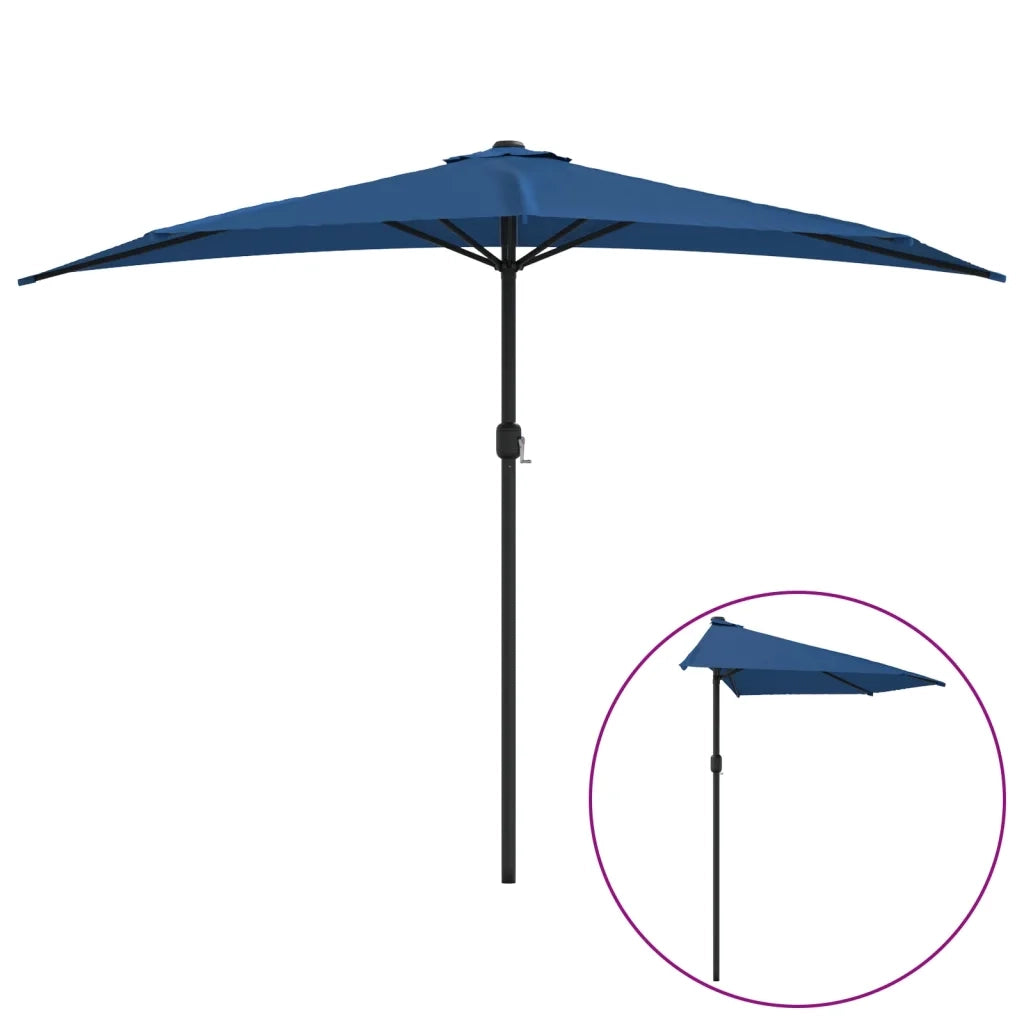 Ombrellone Balcone Palo in Alluminio Blu 300x155x223cm a Metà 312505