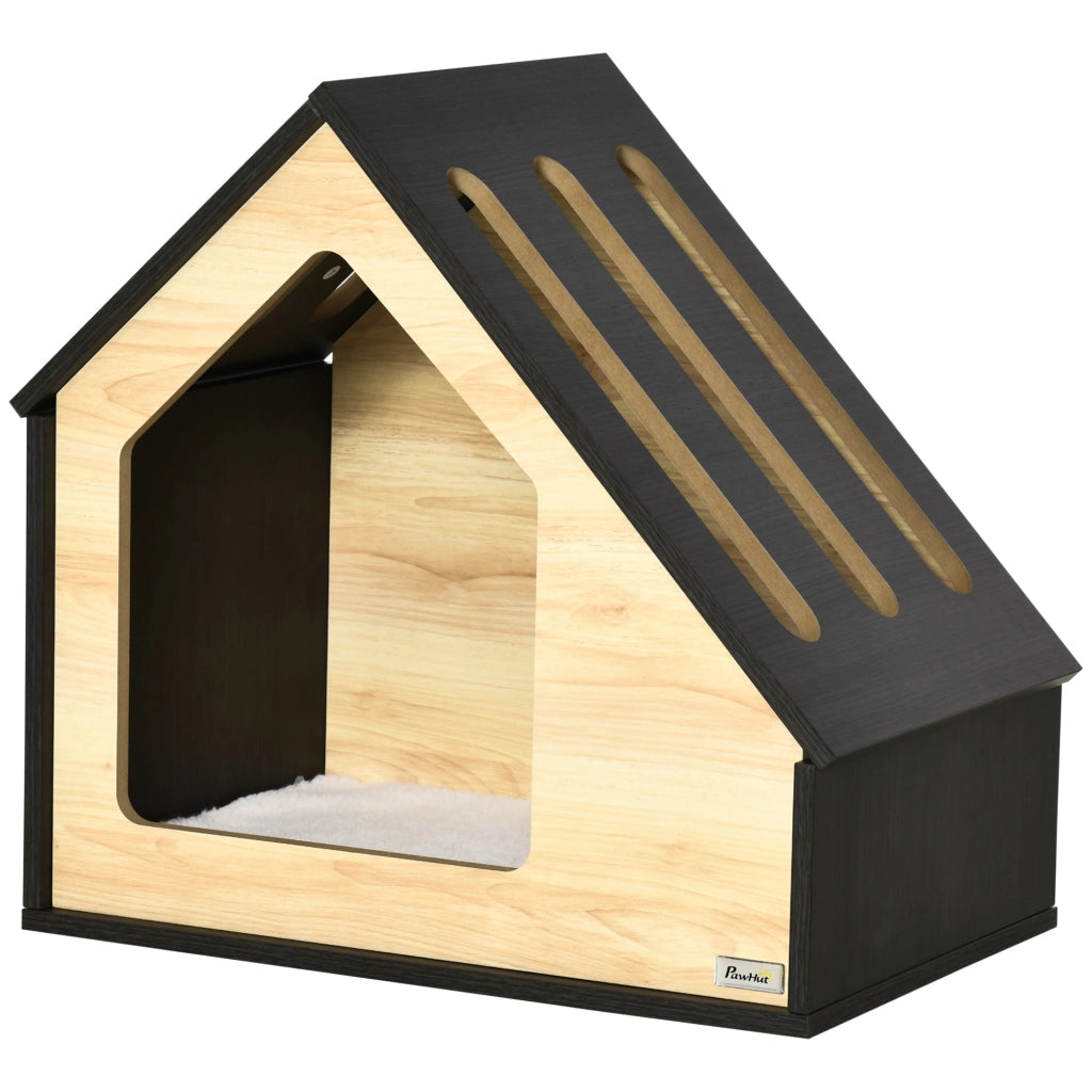 Cuccia per cani in mdf con cuscino sfoderabile e lavabile per interni marrone 60 × 40 × 59,2 cm