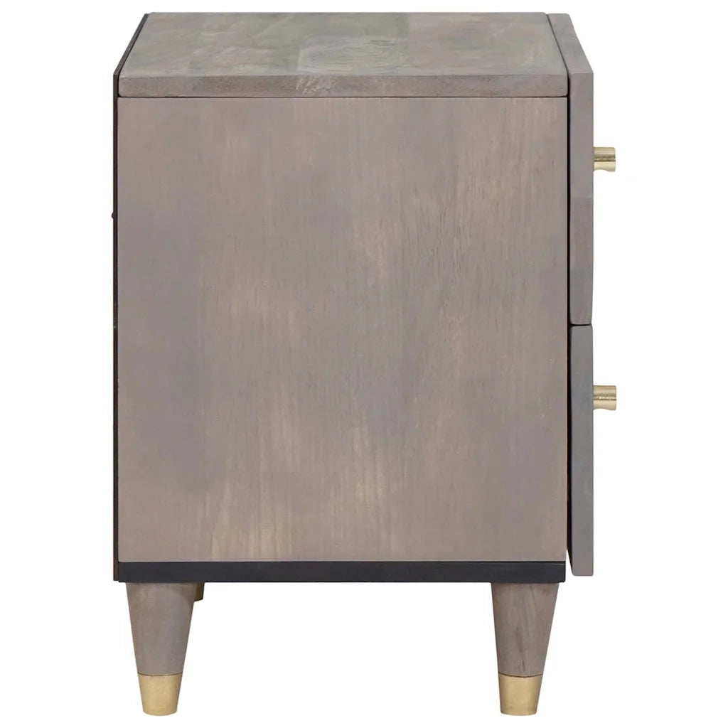 vidaXL Armadio da Notte con cassetto 2 pcs Grigio 40 x 33 x 46 cm