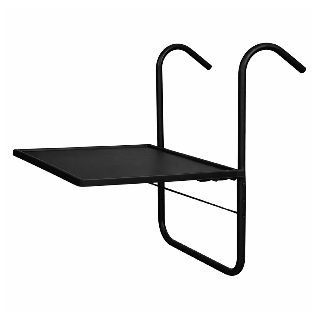 Tavolo da Balcone Pieghevole da Ringhiera 53x40 cm – Tavolino Salvaspazio Regolabile per Esterni, Struttura in Metallo Resistente,Altezza Regolabile per Ringhiera Terrazzo, Giardino e Appartamento  Nero